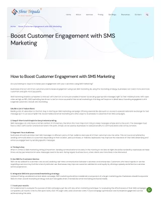 Boost Customer Engagement with SMS Marketing | Shree Tripada