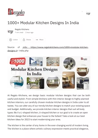 1000  Modular Kitchen Designs In India