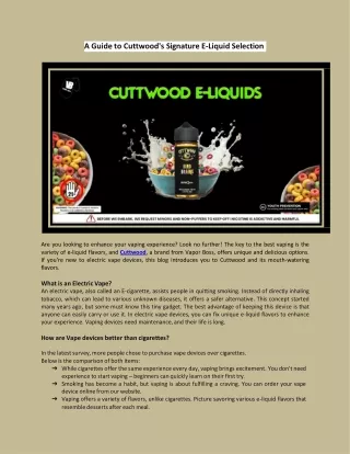 Cuttwood Vape