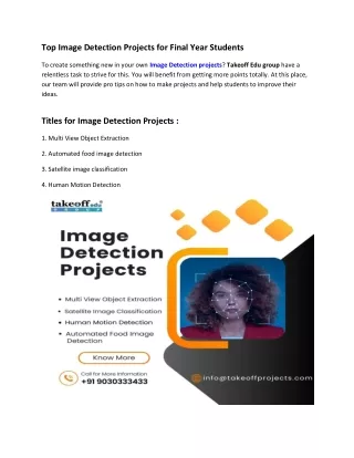 Top Image Detection Projects for Final Year Students