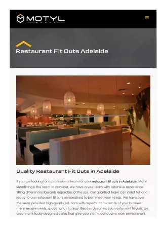 Restaurant Fit Outs Adelaide