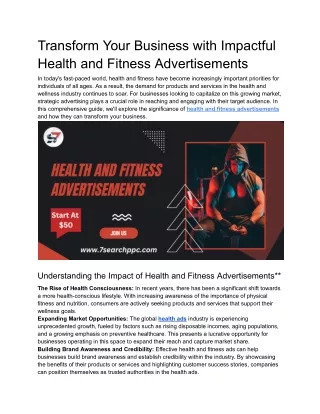 Transform Your Business with Impactful Health and Fitness Advertisements