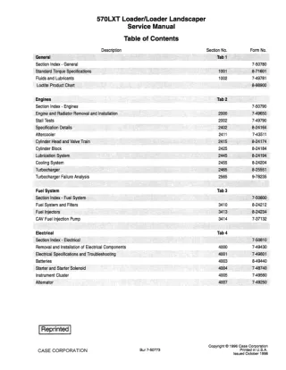 CASE 570LXT Loader Landscaper Service Repair Manual