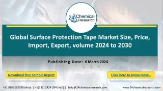 Global Surface Protection Tape Market Size, Price, Import, Export, volume 2024 to 2030