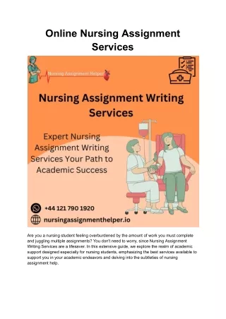 Online Nursing Assignment Services