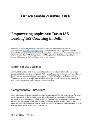 Best IAS Coaching Academies in Delhi_