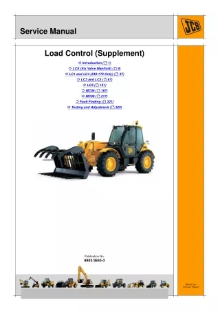 JCB 526 LOAD CONTROL (SUPPLEMENT) Service Repair Manual