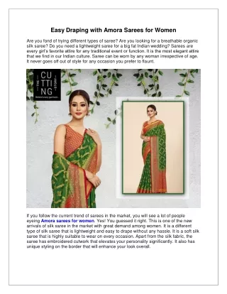 Easy Draping with Amora Sarees for Women