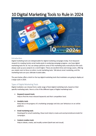 10 Digital Marketing Tools to Rule in 2024