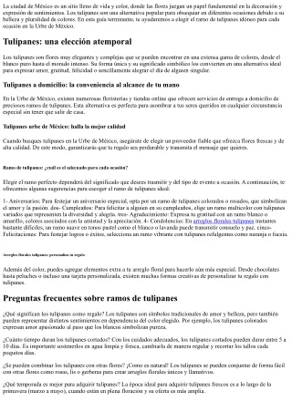 Cómo seleccionar el ramo de tulipanes idóneo para cada ocasión en la Ciudad de M