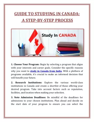 Guide to Studying in Canada: A Step-by-Step Process