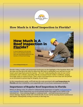 How Much is A Roof Inspection in Florida?