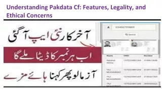 Pakdata Cf is an online platform that offers services such as reverse phone look