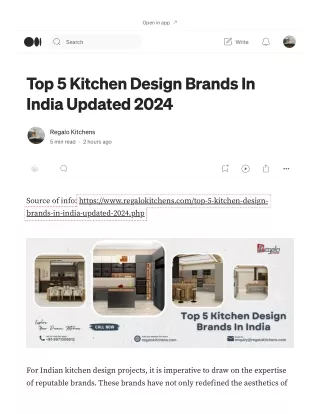 Top 5 Kitchen Design Brands In India Updated 2024