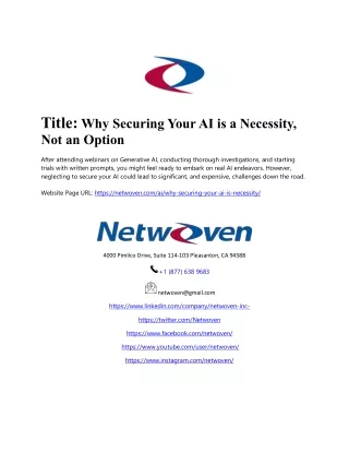 NW - Why Securing Your AI is a Necessity, Not an Option