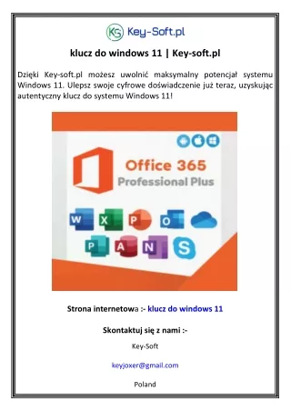 klucz do windows 11   Key-soft.pl