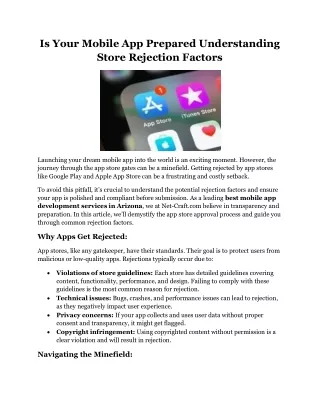 Is Your Mobile App Prepared Understanding Store Rejection Factors