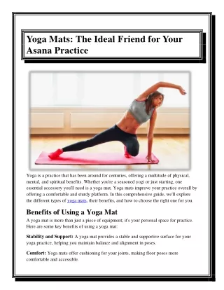 Yoga Mats The Ideal Friend for Your Asana Practice