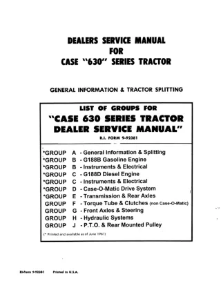 CASE 641C Tractor Service Repair Manual