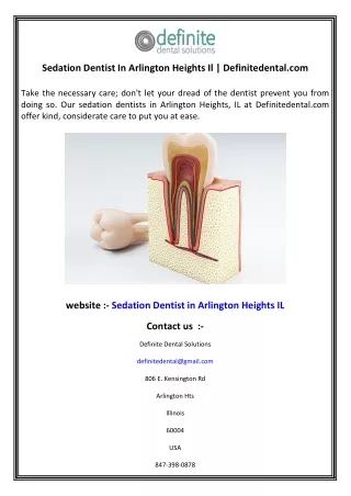 Sedation Dentist In Arlington Heights Il  Definitedental.com