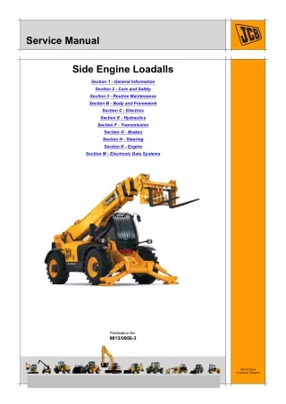 JCB 535-125 HI VIZ TELESCOPIC HANDLER Service Repair Manual SN：1522579 to TBA