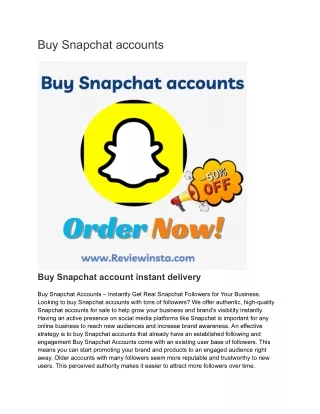 Buy Snapchat accounts