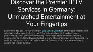 Best iptv in Germany