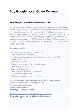 Buy Google Local Guide Reviews