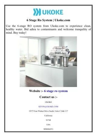 6 Stage Ro System  Ukoke