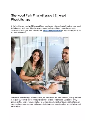 Sherwood Park Physiotherapy _ Emerald Physiotherapy