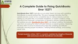 Easy way to terminate QuickBooks Error 15271