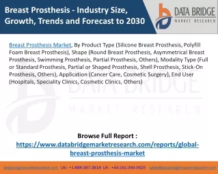 Breast Prosthesis Market – Industry Trends and Forecast to 2030