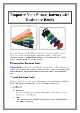 Empower Your Fitness Journey with Resistance Bands