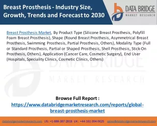 Breast Prosthesis Market – Industry Trends and Forecast to 2030