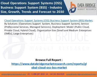Cloud Operations Support Systems (OSS) Business Support System (BSS) Market – Industry Trends and Forecast to 2030