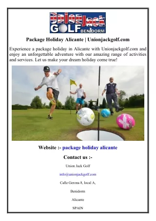 Package Holiday Alicante  Unionjackgolf.com