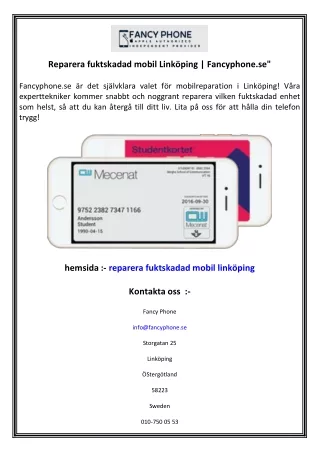 Reparera fuktskadad mobil Linköping  Fancyphone.se