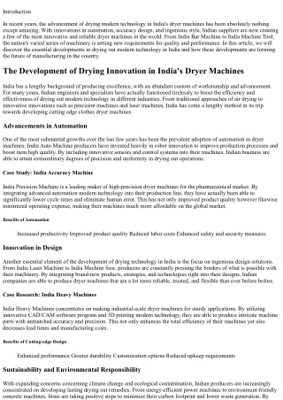 The Advancement of Drying Modern technology in India's Clothes dryer Machines