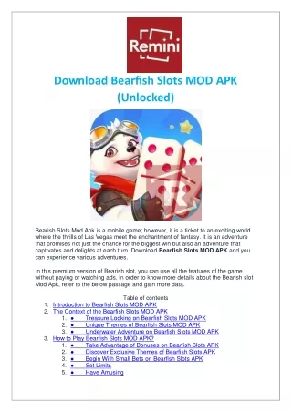 Download Bearfish Slots MOD APK (Unlocked)