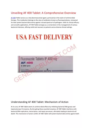 Unveiling AF 400 Tablet