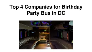 Top 4 Companies for Birthday Party Bus in DC