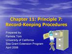 Chapter 11: Principle 7: Record-Keeping Procedures