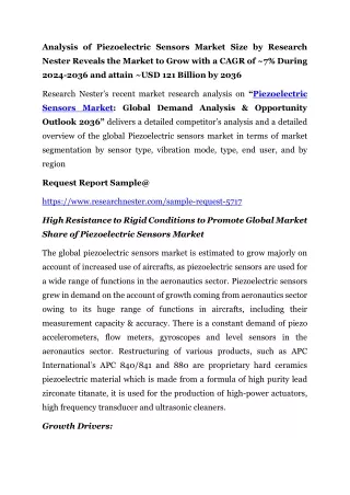 Piezoelectric Sensors Market: Global Demand Analysis & Opportunity Outlook 2036