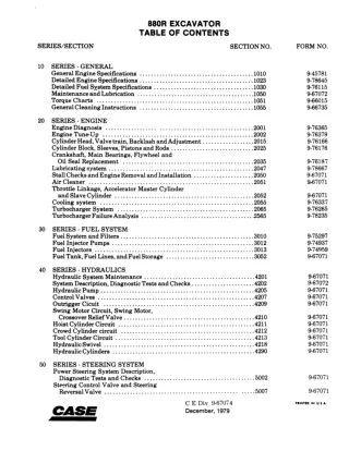 CASE 880R Excavator Service Repair Manual