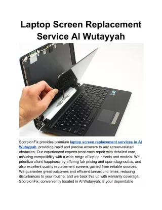 Laptop Screen Replacement Service Al Wutayyah