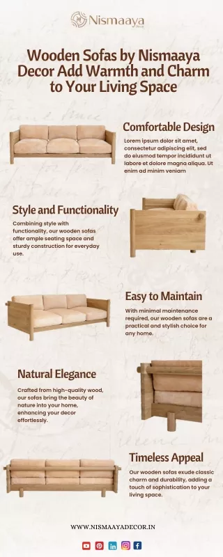 Wooden Sofas by Nismaaya Decor: Add Warmth and Charm to Your Living Space
