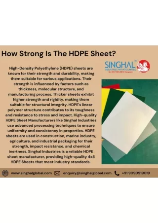 HDPE Sheet Manufacture