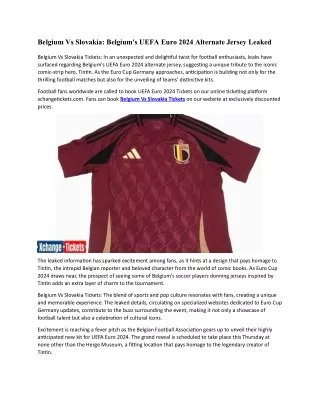 Belgium's Euro 2024 Alternate Jersey Leaked