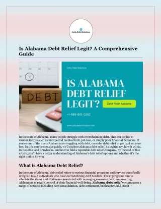 Is Alabama Debt Relief Legit? A Comprehensive Guide