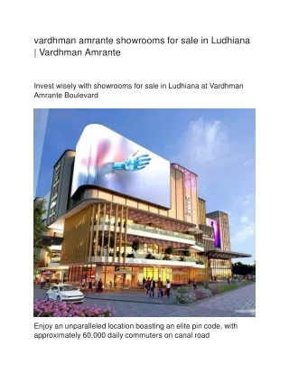 Vardhman amrante showrooms for sale in Ludhiana | Vardhman Amrante